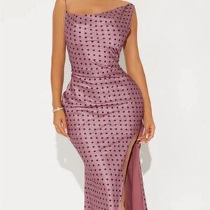 Elegant Polka Dot Evening Gown